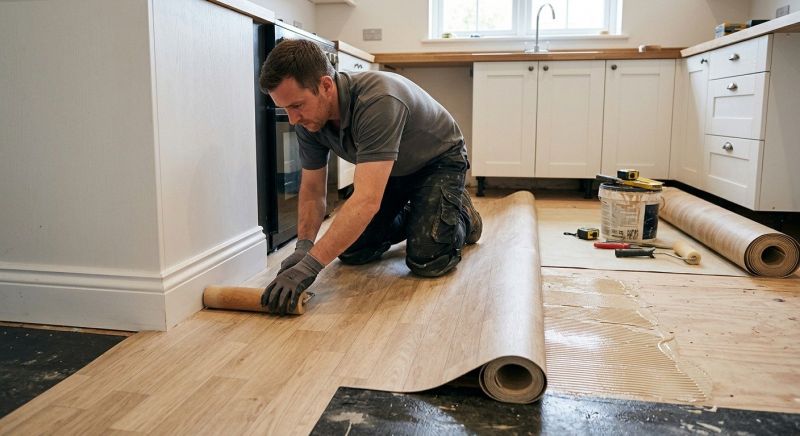 Sheet Linoleum Installation in Everett, MA